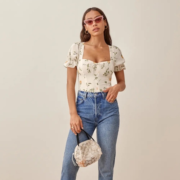 Reformation Delevan Top - Citron - Picture 2 of 7